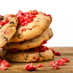 Cookies au chocolat noir BIO et praline Rose fabriqués dans les Vosges